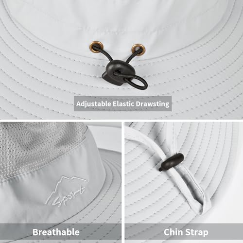 Sun Hats for Men Women Fishing Hat UPF 50+ Breathable Wide Brim Summer UV Protection Hat with Face Cover & Neck Flap