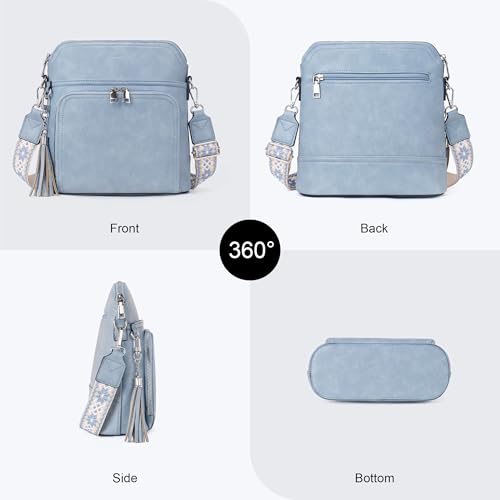 Crossbody Purse for Women Vegan Leather Medium Crossbody Wallet Bag for Travel Women Shoulder Handbags with Tassel