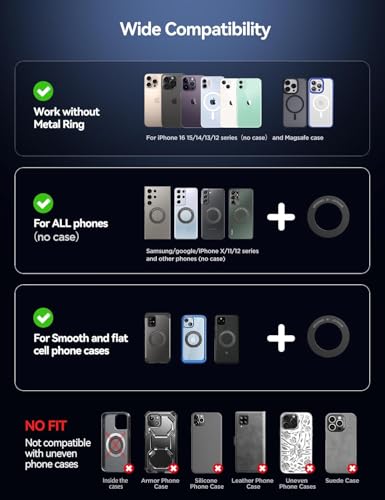 360° Metal Ball & Titanium】 Magsafe Airplane Phone Holder