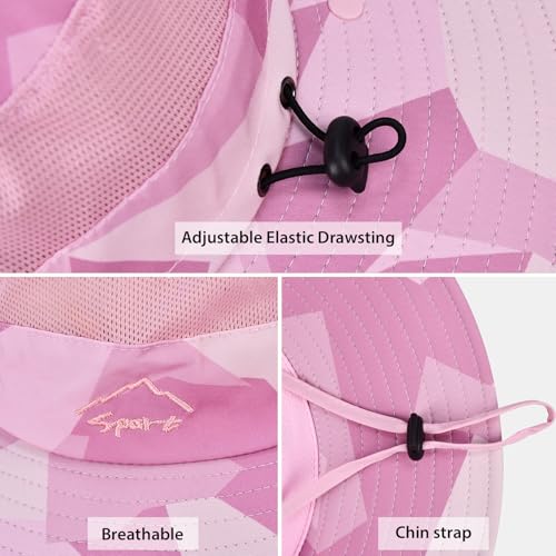 Sun Hats for Men Women Fishing Hat UPF 50+ Breathable Wide Brim Summer UV Protection Hat with Face Cover & Neck Flap