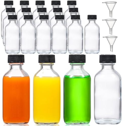 16 Pack 2 oz Small Clear Glass Bottles w (16 Count)