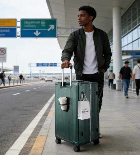 Super Large Aluminum Frame Zipperless Checked Luggage Front Pocket