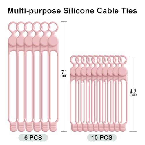 Silicone Cable Ties (16 Count)