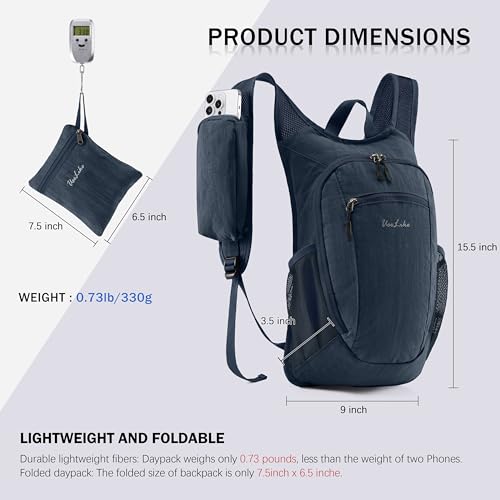 10L Small Hiking Backpack Travel Daypack Lightweight Packable Back Pack for Women Men
