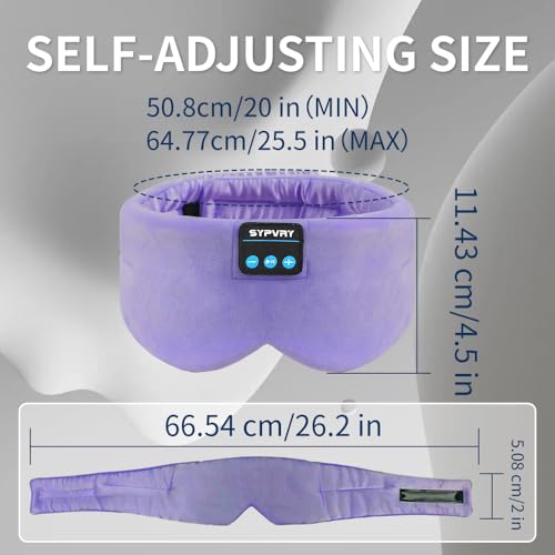 Sleep Mask Bluetooth 5.4 Headphones Soft Wireless Headband Eye Mask Blackout with Microphone