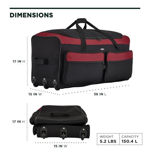 36" Asgard 3 Wheel Rolling Duffel Bag