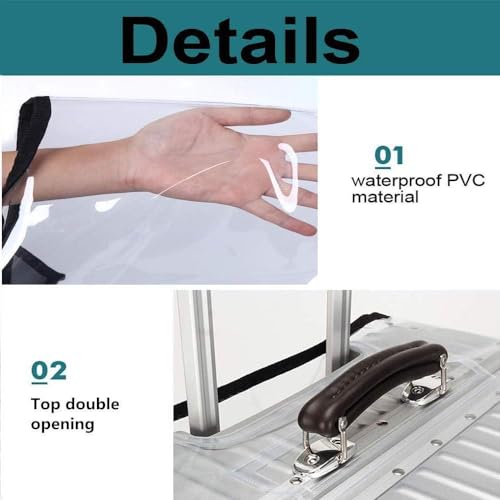 Luggage Protector Suitcase Cover PVC Waterproof Travel Suitcase Fits Most 20" to 30"(24"