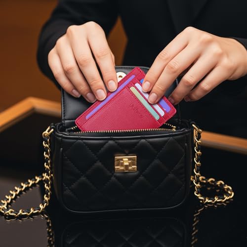 Slim Minimalist Front Pocket RFID Blocking Leather Wallets for Men and Women