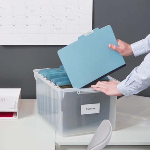 Store & Slide Plastic File Box (4 Count)
