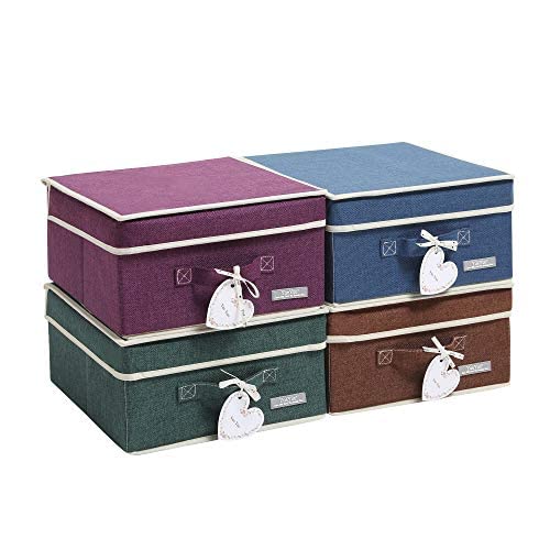 Foldable Fabric Closet Organizer Bins Box Storage (4 Count)