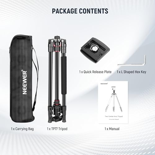 77 Inch Camera Tripod Monopod for DSLR & Phone