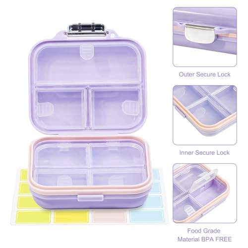 Travel Pill Organizer Box with Labels