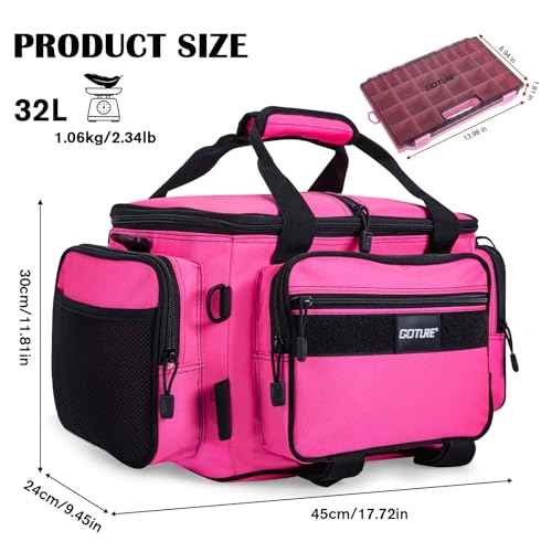 Fishing Tackle Bag with 4PCS 3700 Tackle Boxes (4 Count)