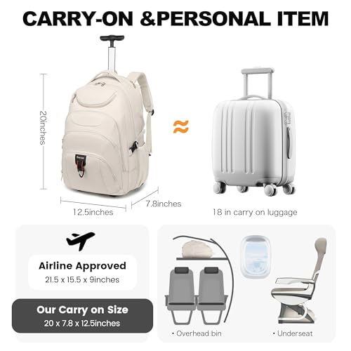 Rolling Backpack for Women