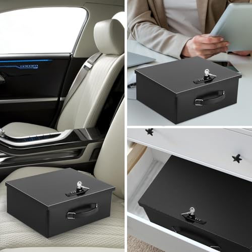 Fire Resistant Document Lock Box Safe Dual Key & Combo