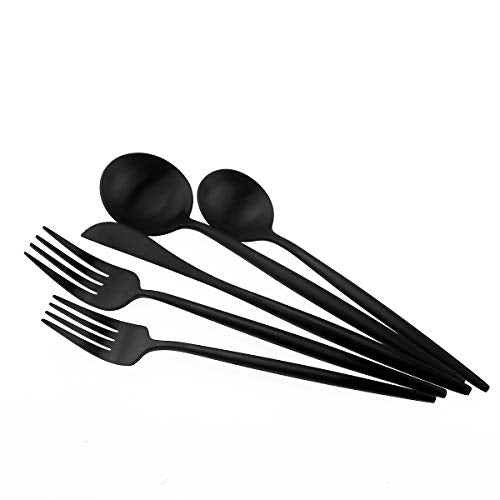 Matte Balck Silverware Set