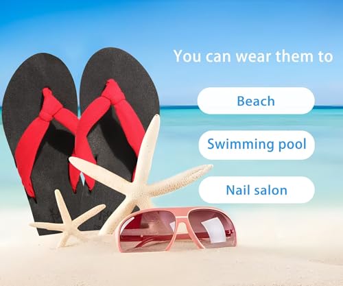 Flip Flops for Women Arch Support Summer Beach Sandals Red Size 8