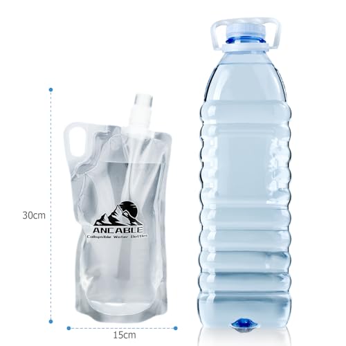 1L Hiking Collapsible Water Bottles (6 Count)