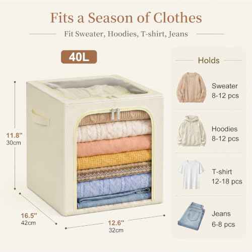 Clothes Storage Bins with Metal Frame for Closet (6 Count)