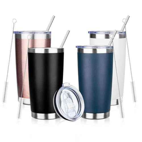 20oz Tumbler with Straw and Brush (4 Count)