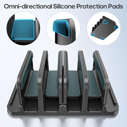 4 Slot Vertical Laptop Stand with Gravity Locking (6 Count)