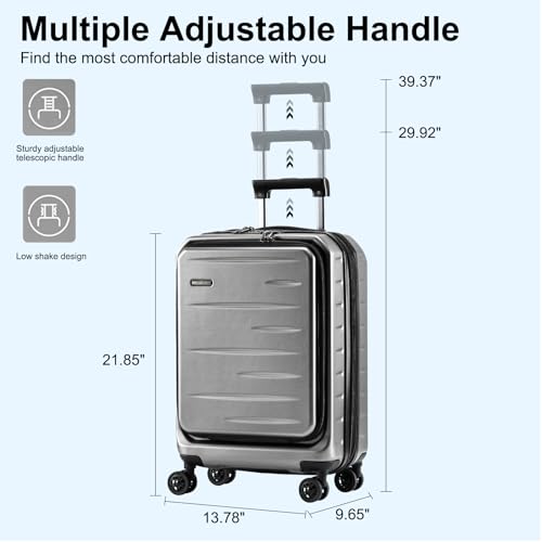 Expandable 20" Carry On Luggage Airline Approved with Front Pocket