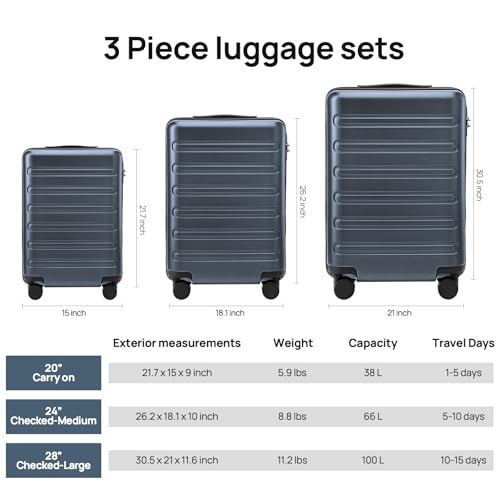 Medium Checked Luggage 24 Inch
