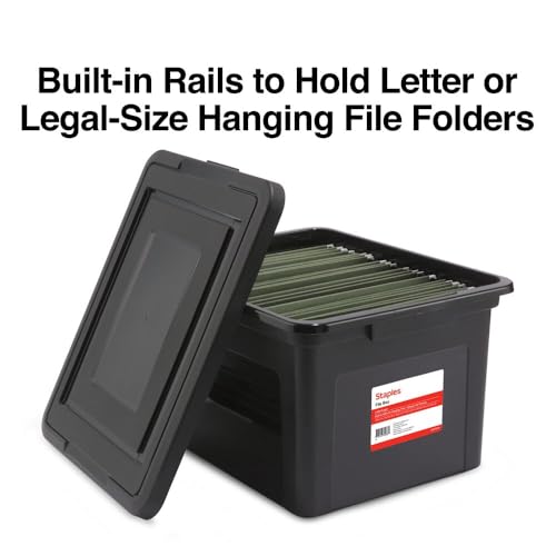 Plastic File Box with Snap Lid (4 Count)