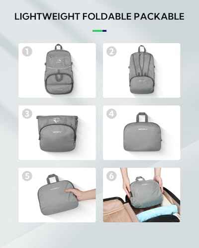 Large Lightweight Packable Hiking Backpack Foldable Travel Daypack