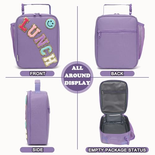 Lunch box Insulated Soft Bag Mini Cooler Back to School Thermal Meal Tote Kit With Buckle and Mesh Side Pocket for Girls