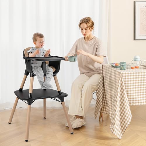 High Chair 5 in 1 Convertible Highchair for Babies & Toddlers
