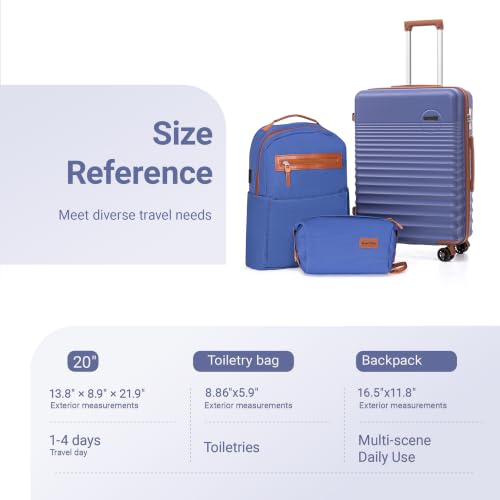 Carry On Luggage 22x14x9 Airline Approved Suitcase with Wheels
