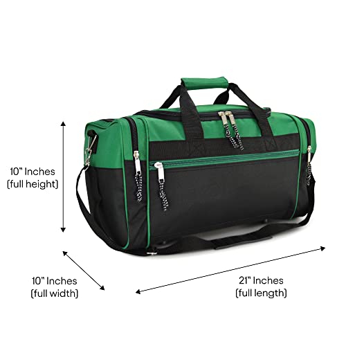21" Blank Sports Duffle Bag Gym Bag Travel Duffel Adjustable Strap in Green