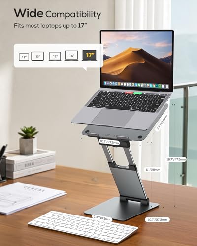 Pull Out Height Adjustable Laptop Stand for Desk