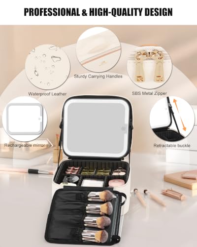 Travel Makeup Bag with Led Mirror