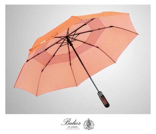 Folding Umbrella Real Wood Handle Pimlico Red Orange