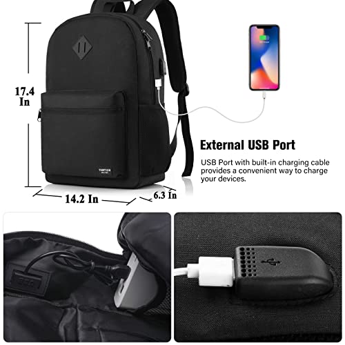 Black Backpack for Women Men
