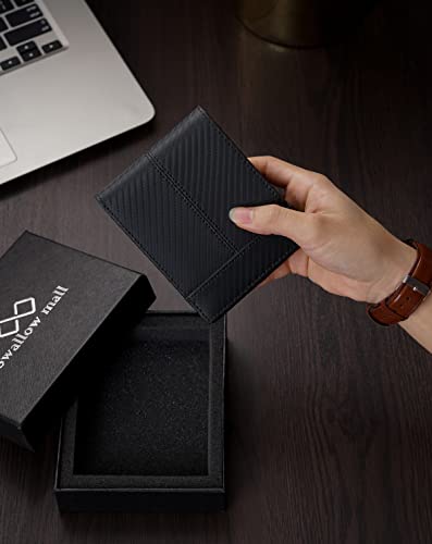 Mens Wallet Rfid Blocking Leather Wallet for Men Bifold Wallets with 1 ID Window 16 Card Slot Blackstripe