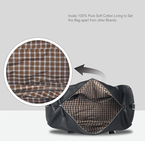 Handmade Leather Weekender Duffle Bag for Men