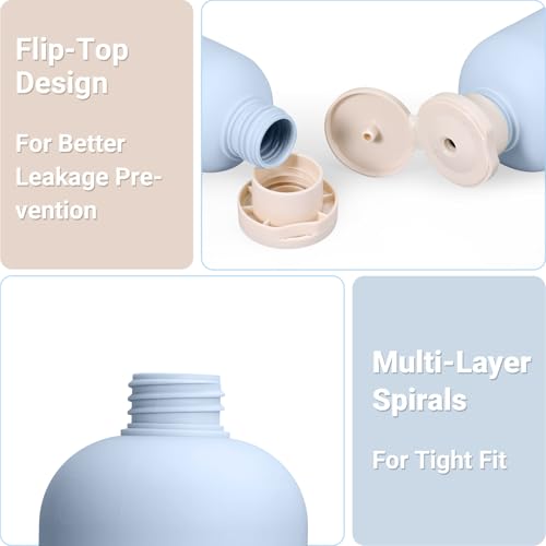 6.7oz 4pack Refillable Travel Shampoo and Conditioner Bottles (4 Count)