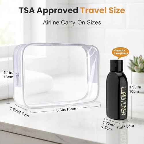 Travel Bottles for Toiletries 4pcs 3.4oz Travel Shampoo bottles (4 Count)
