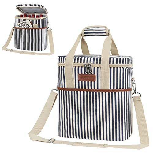 Insulated Wine Cooler Bag Leakproof 6 Bottle Tote Carrier (6 Count)