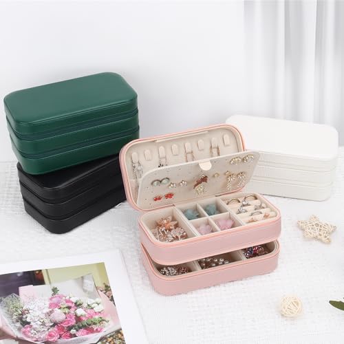 Small Travel Jewelry Box with Double Zipper