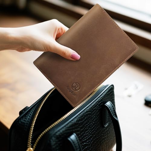 Leather Passport Cover for Men Women