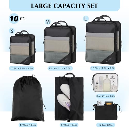 Compression Packing Cubes for Travel (10 Count)