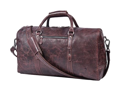 Leather Duffel Bag for Men & Women Travel
