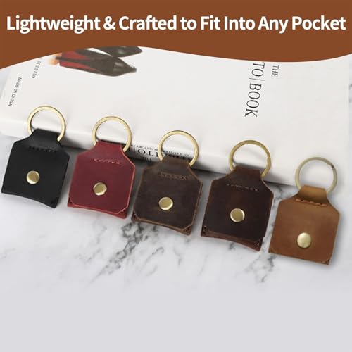 Genuine Leather SD Card Holder Keychain