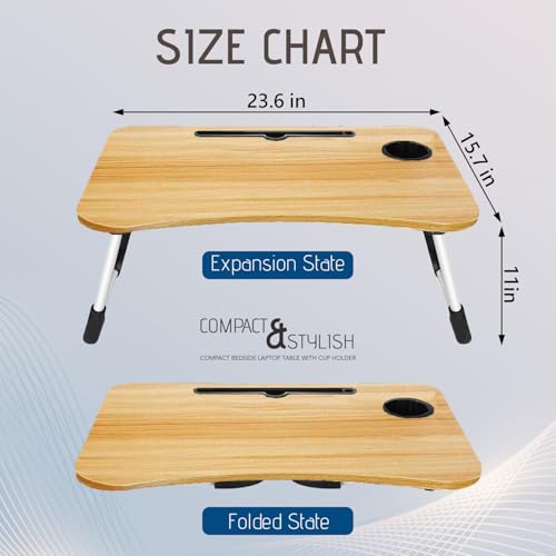 2 Pack Large Lap Desk for Bed & Sofa with Cup Holder & Foldable Legs Laptop Table (2 Count)