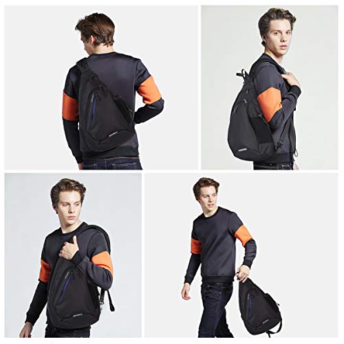 Sling Bag Men Backpack Unisex One Shoulder Bag Hiking Travel Backpack Crossbody with USB Port for Men Women Versatile Casual Daypack