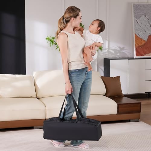 Pack and Play Portable Crib Baby Playpen for Toddler Unisex Playard Foldable Baby Crib with Mattress Pad Lightweight Travel Playard Blue